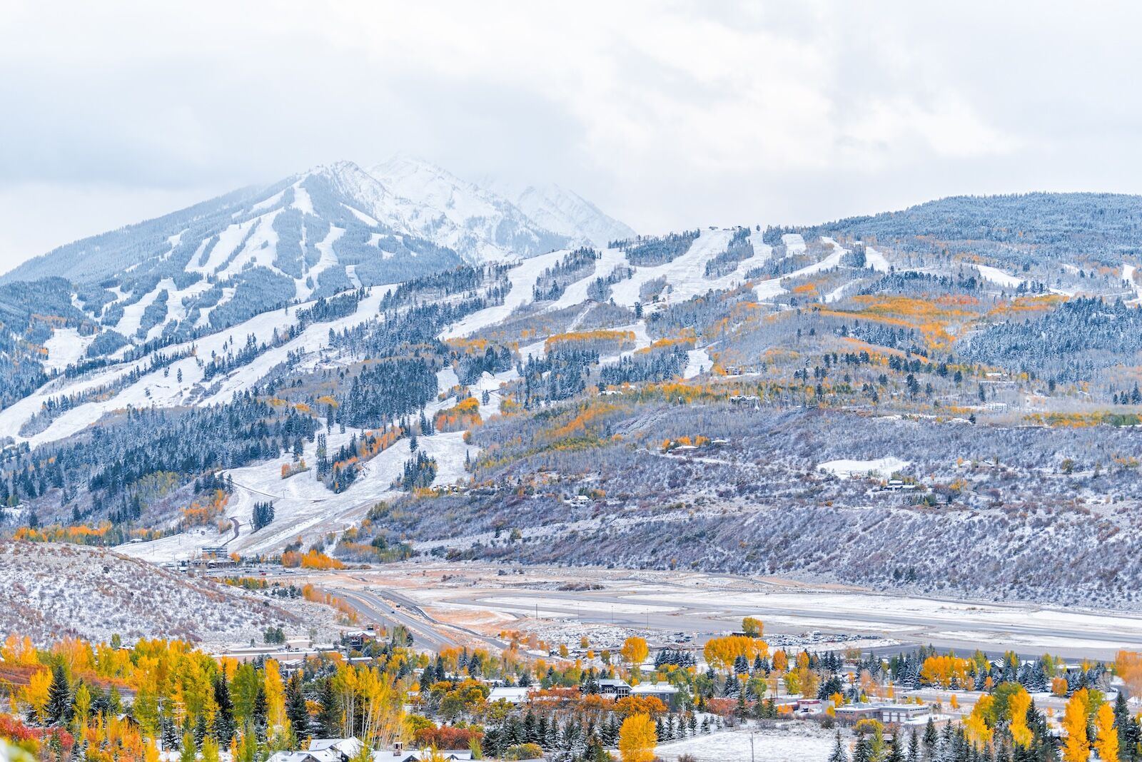 aspen mountain and aspen highlands in winter