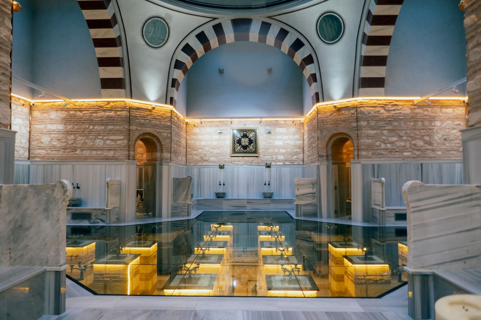 TURKEY, ISTANBUL - June 4, 2021: Selimiye Hammam .Traditional Historical Ottoman Bath in Uskudar, Istanbul. . It is used as Nevmekan Libraries and cafe after restoration.