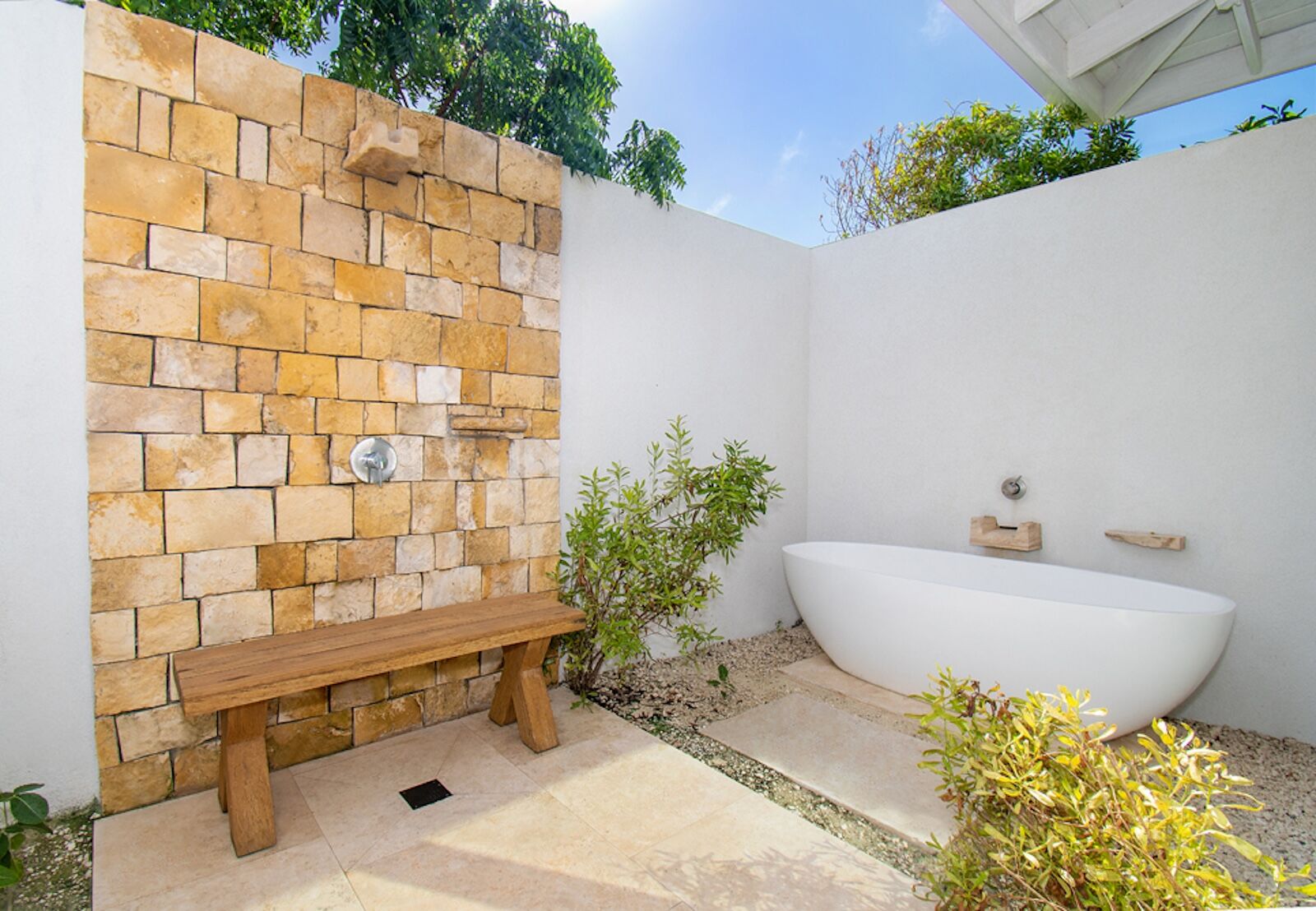 jacuzzi and shower at villa at sailrock south caicos