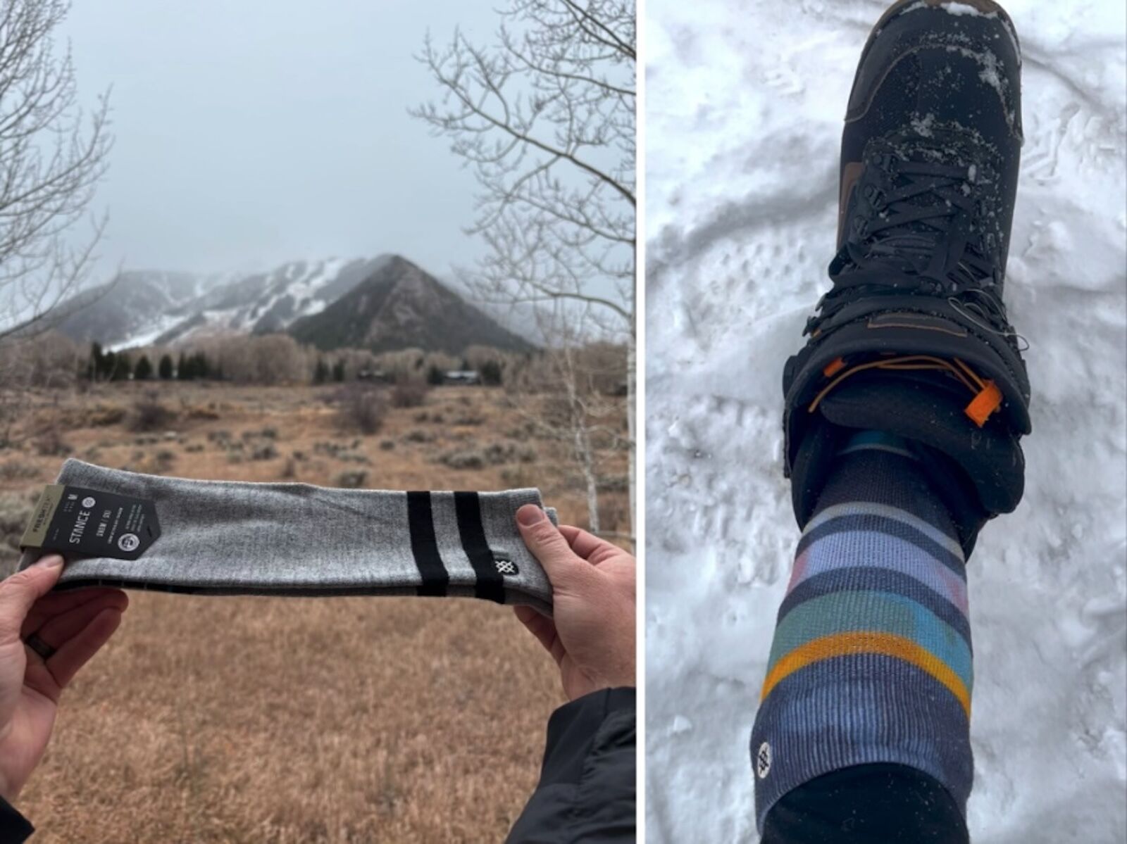 collage of stance socks photos