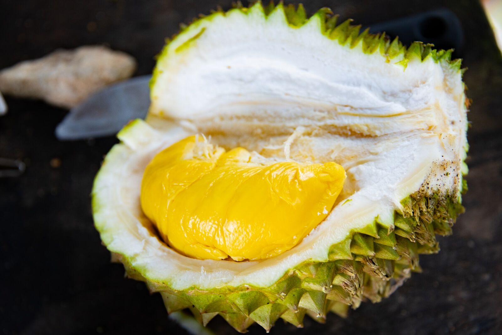 durian close up shot by Ian Poh Jin Tze
