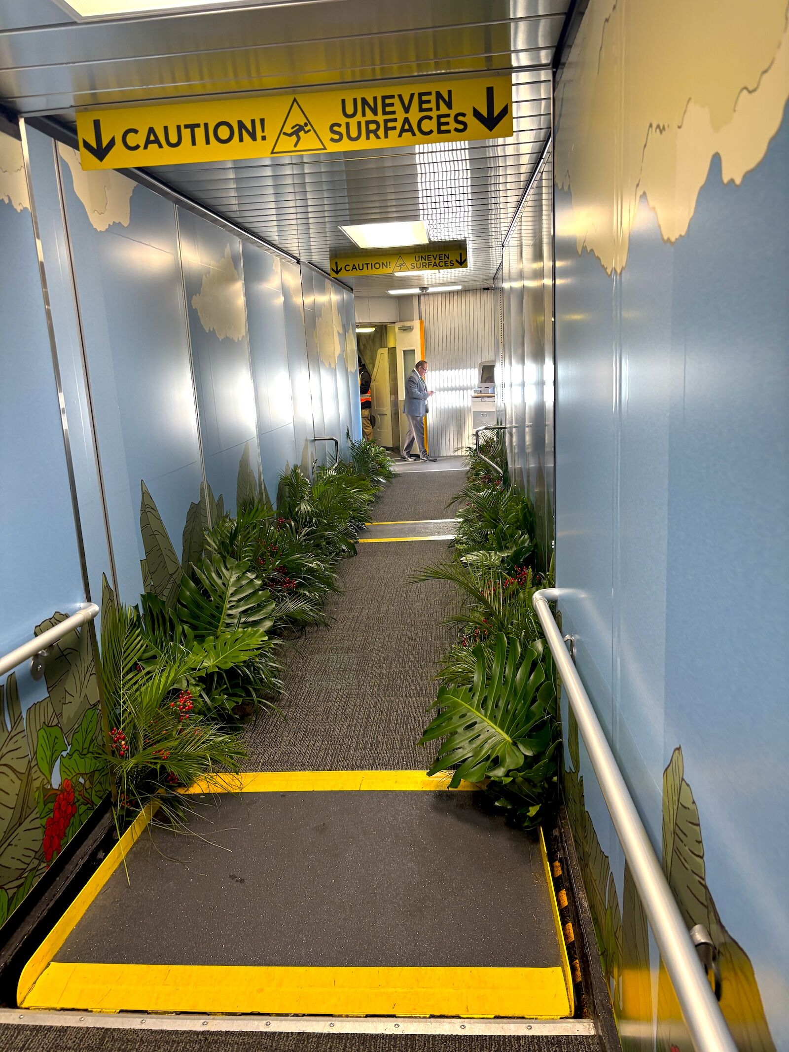 plants inside a jet bridge