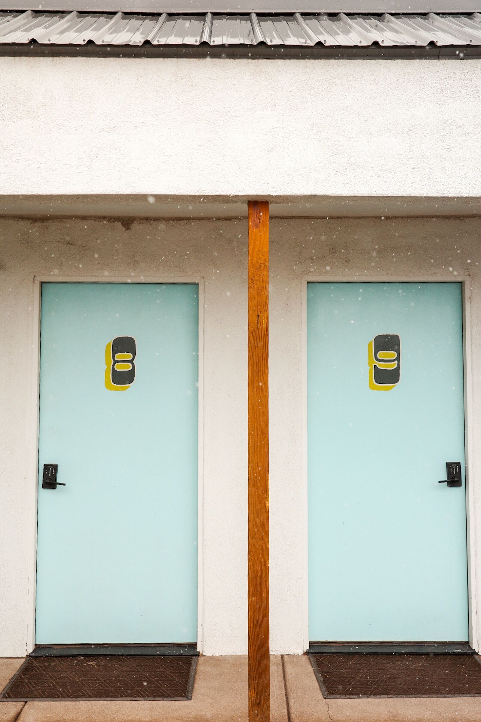 room doors at Mellow Moon Lodge
