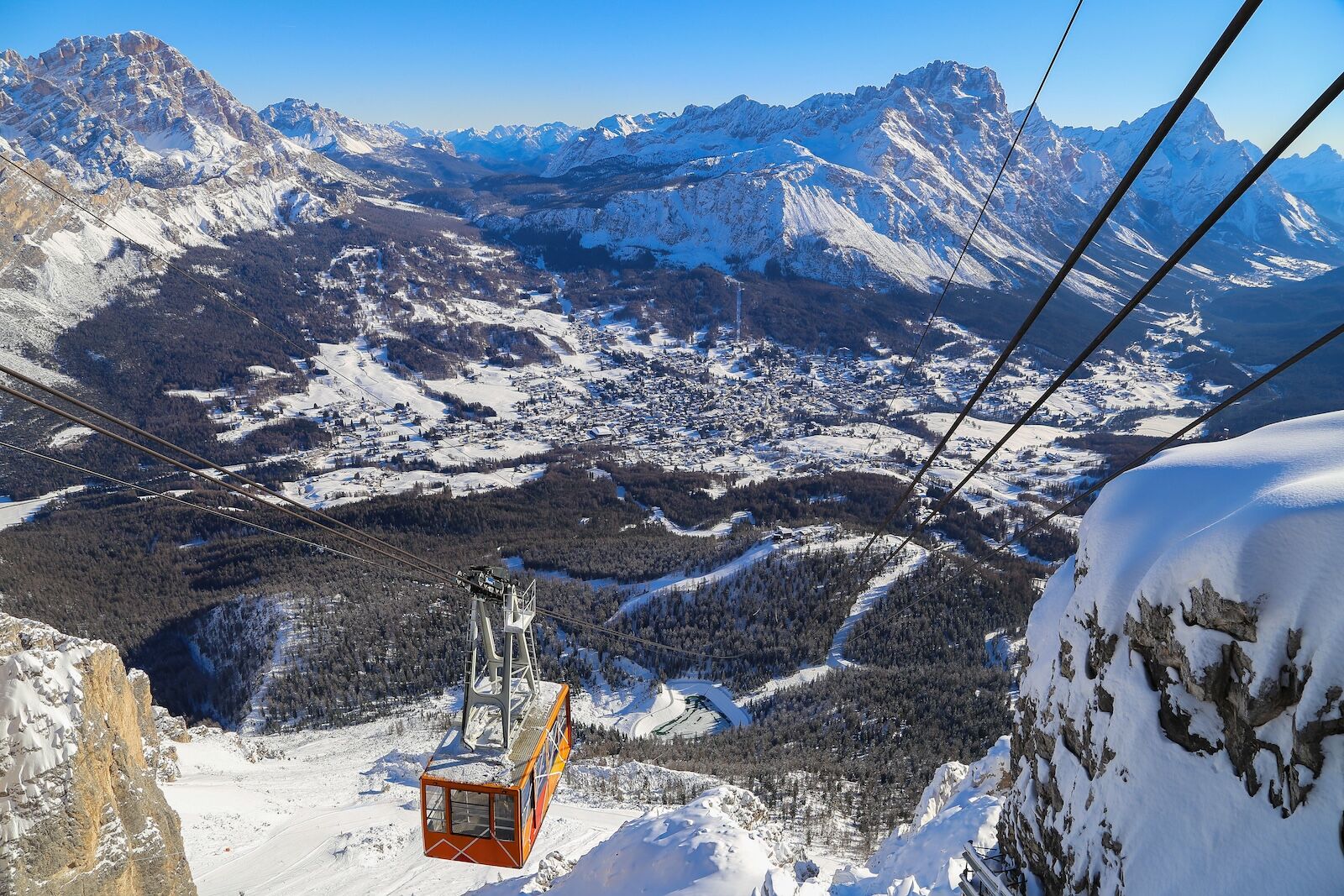 cable car in Cortina, italy