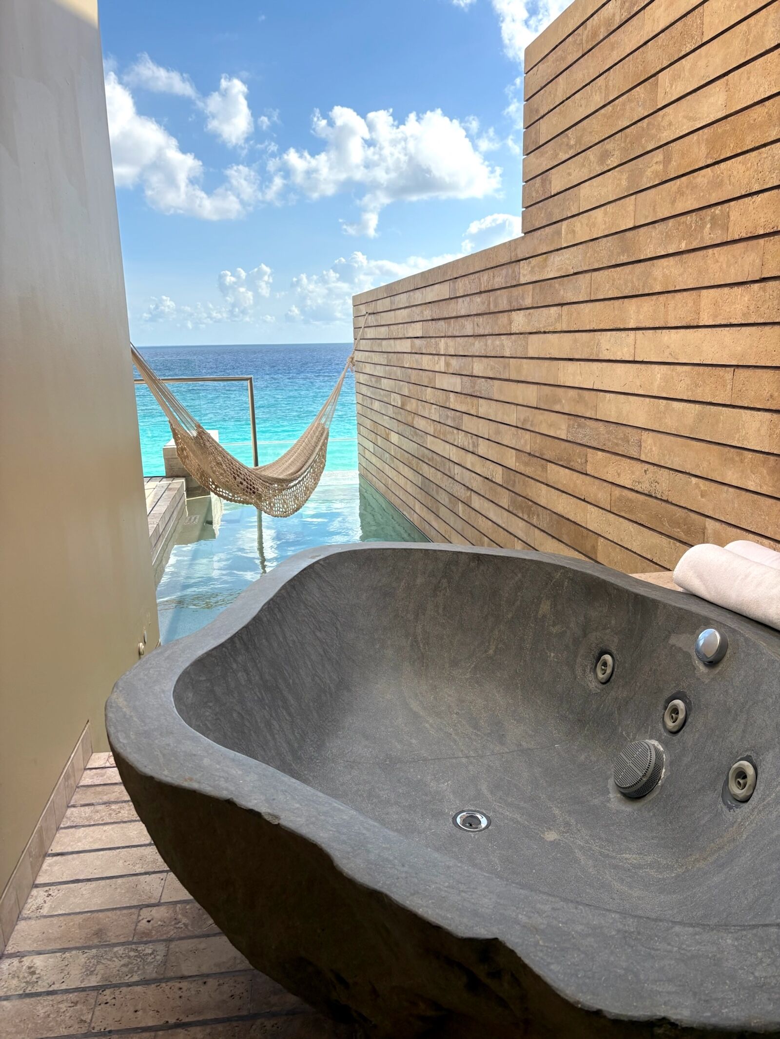 la casa de la playa riviera maya room with hammock and tub