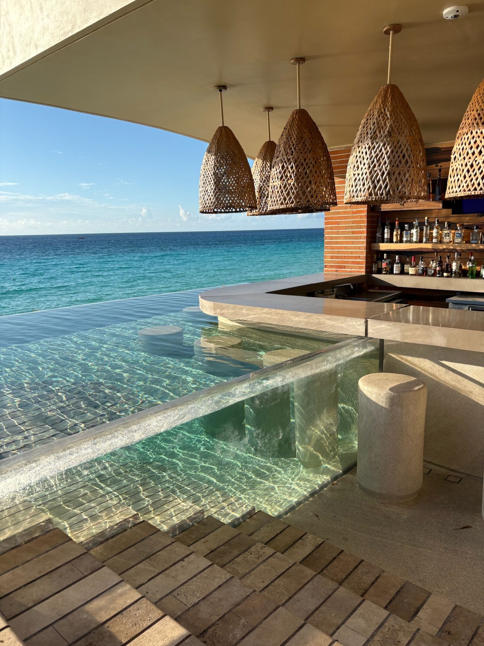 pool bar at la casa de la playa in riviera maya mexico