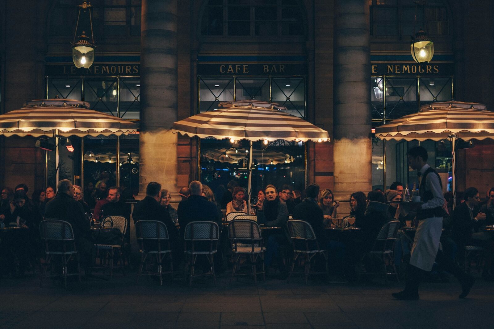 european food cities - paris at night