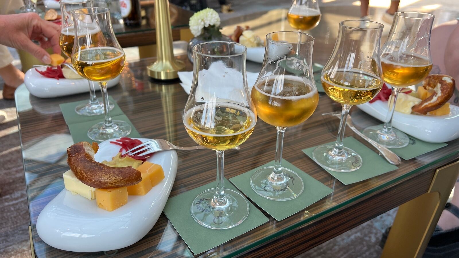beer tasting on a riverside luxury cruises hops and heritage sailing