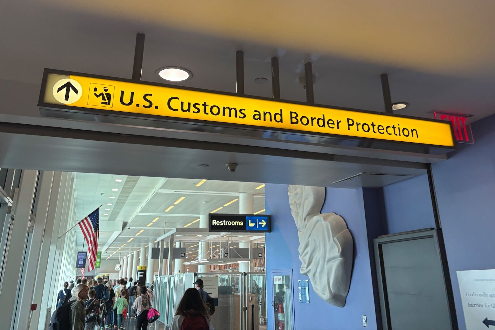 ICE agents in airports - CBP sign