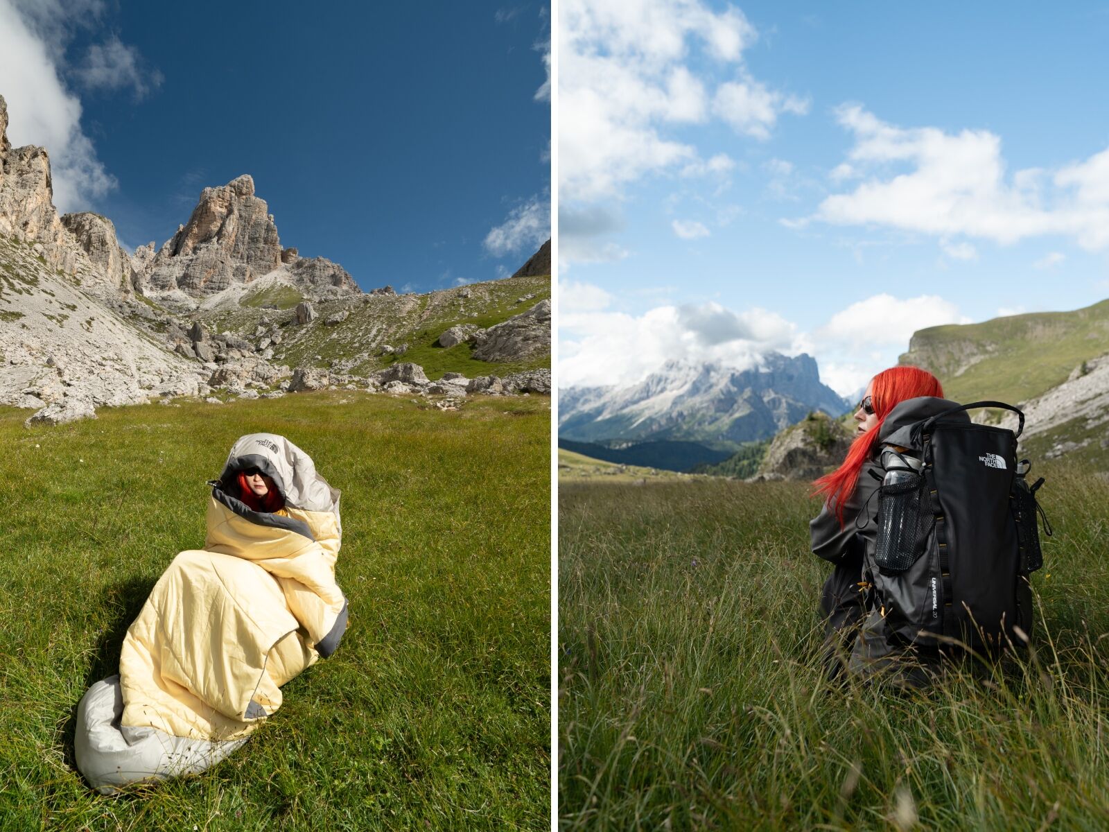 north face adaptive gear - sleeping bag and pack