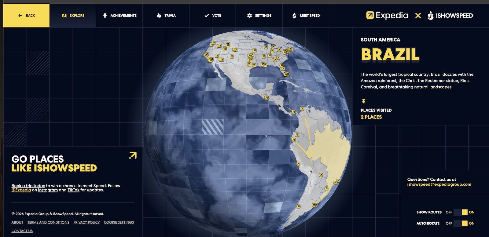 screenshot of exspeedia website
