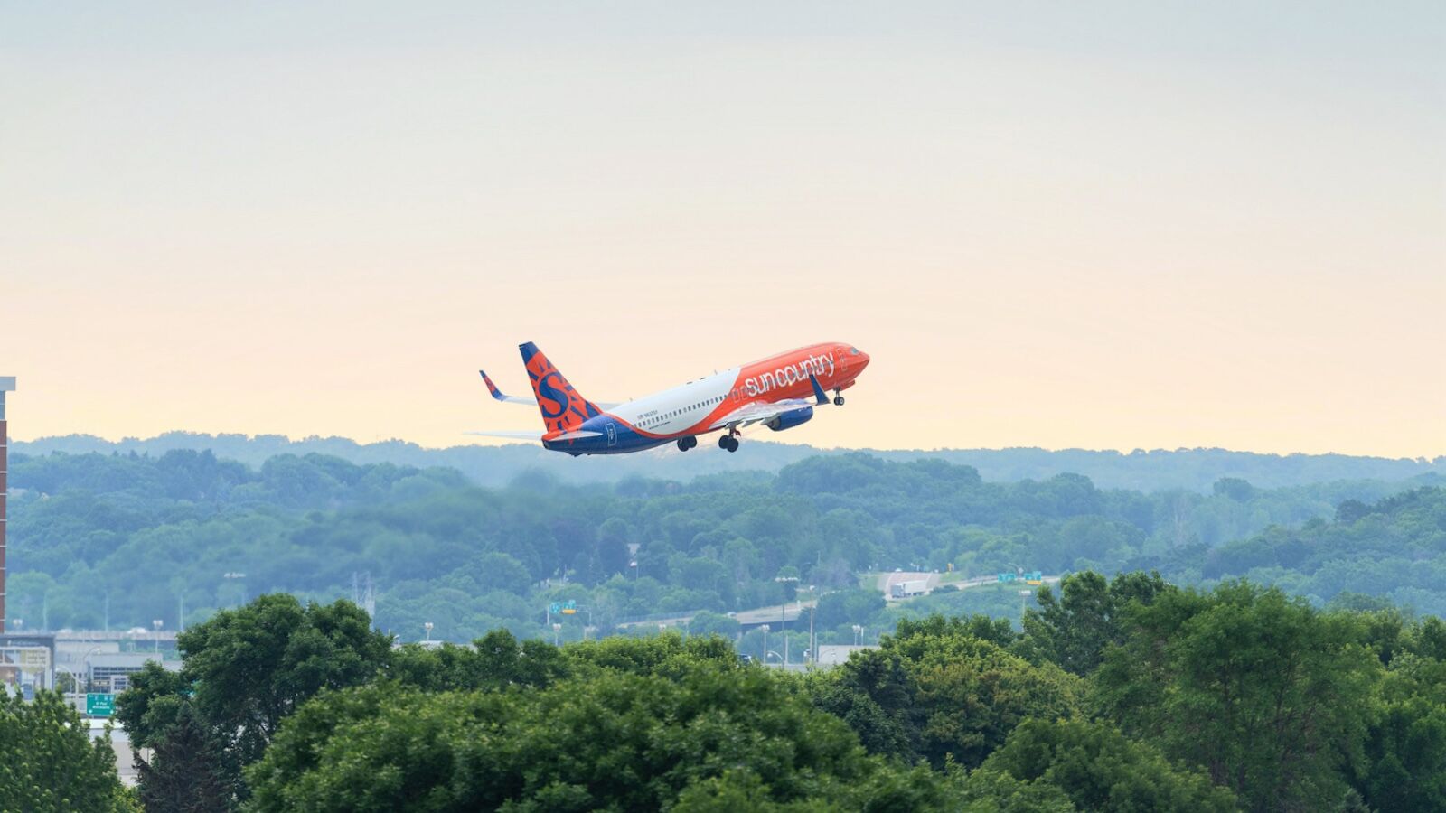 allegiant-sun country merger -- flight taking off