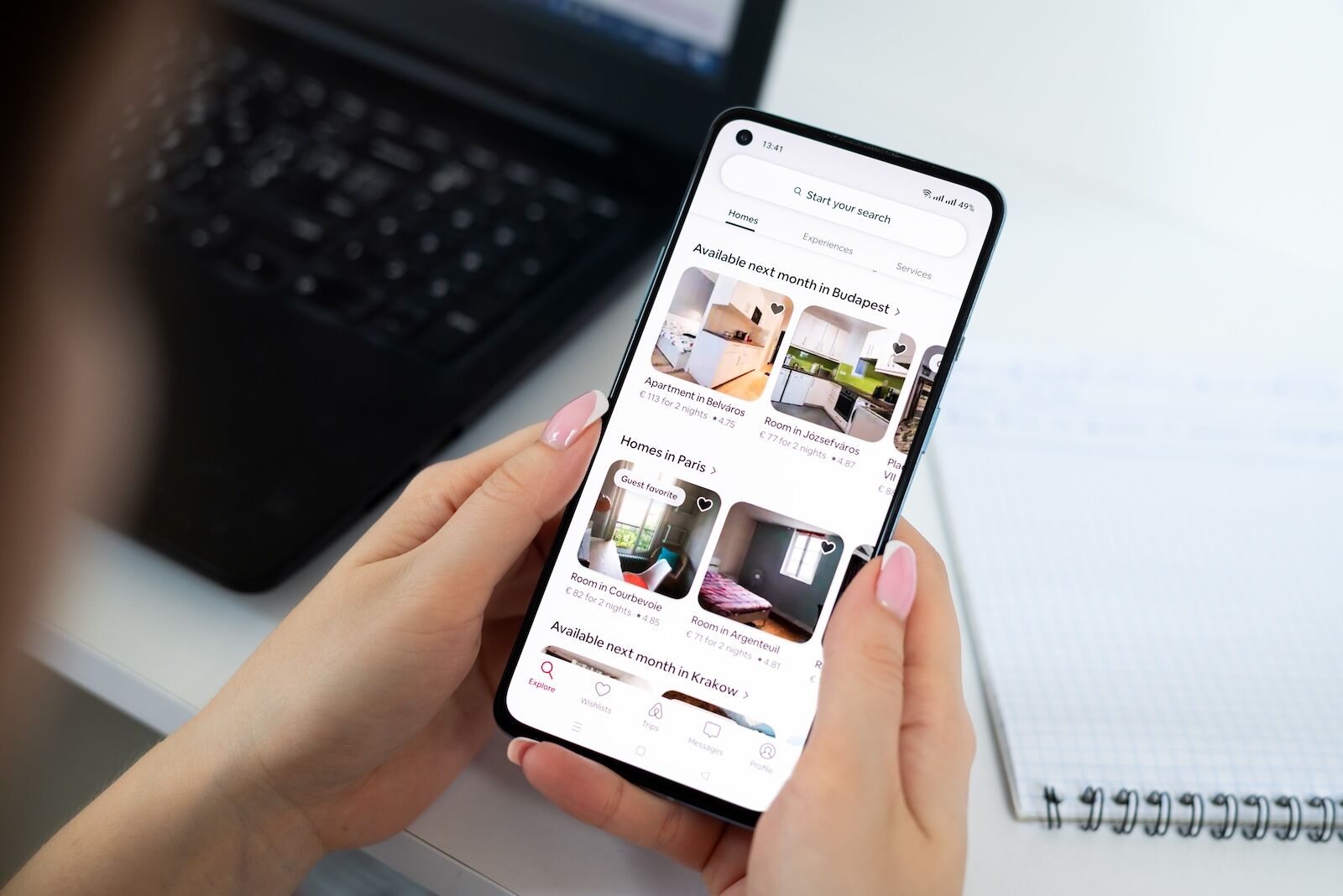 airbnb app on phone