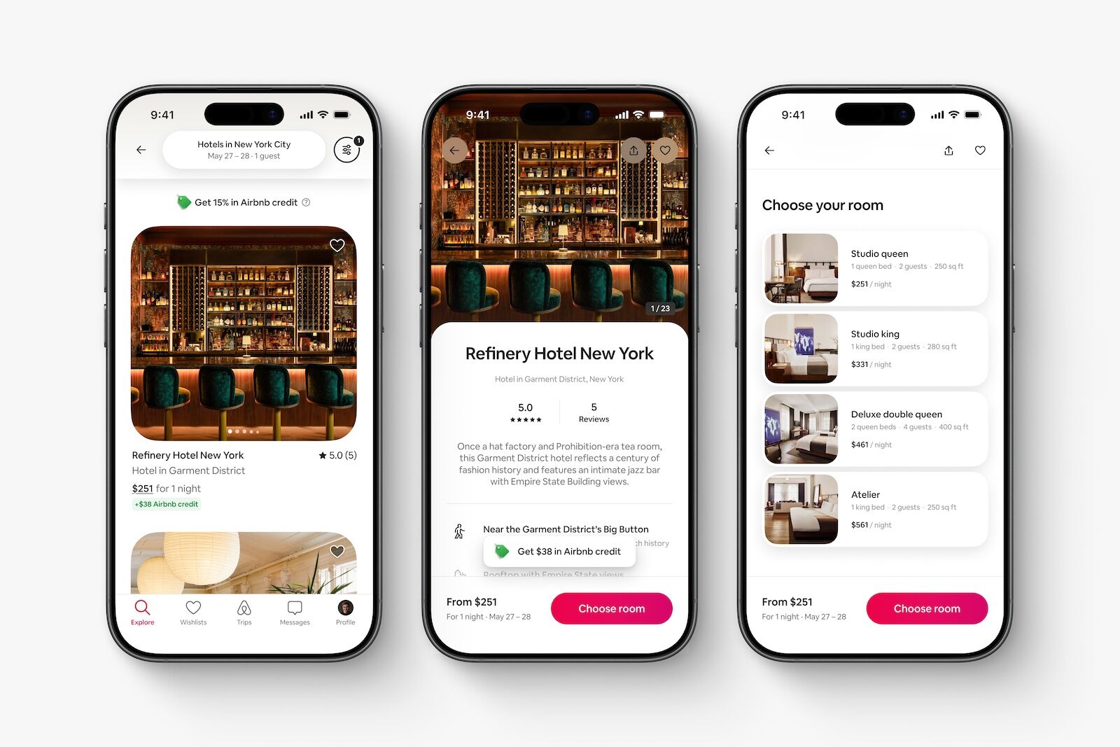 airbnb new features - hotel booking screenshot