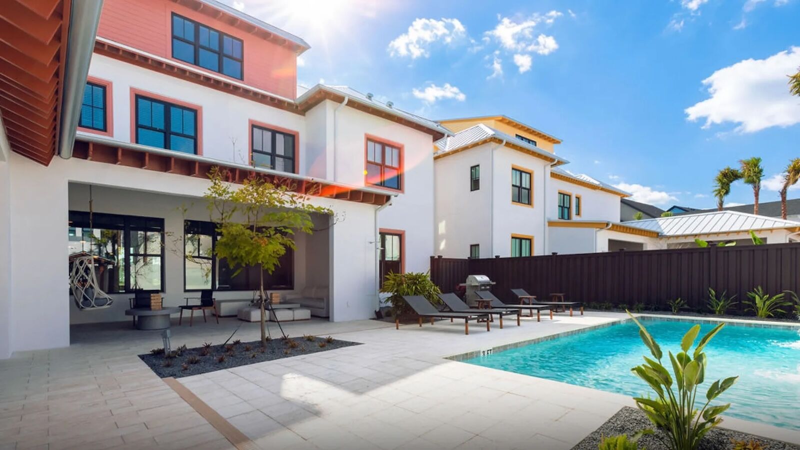 pool and yard of home at evermore orlando resort