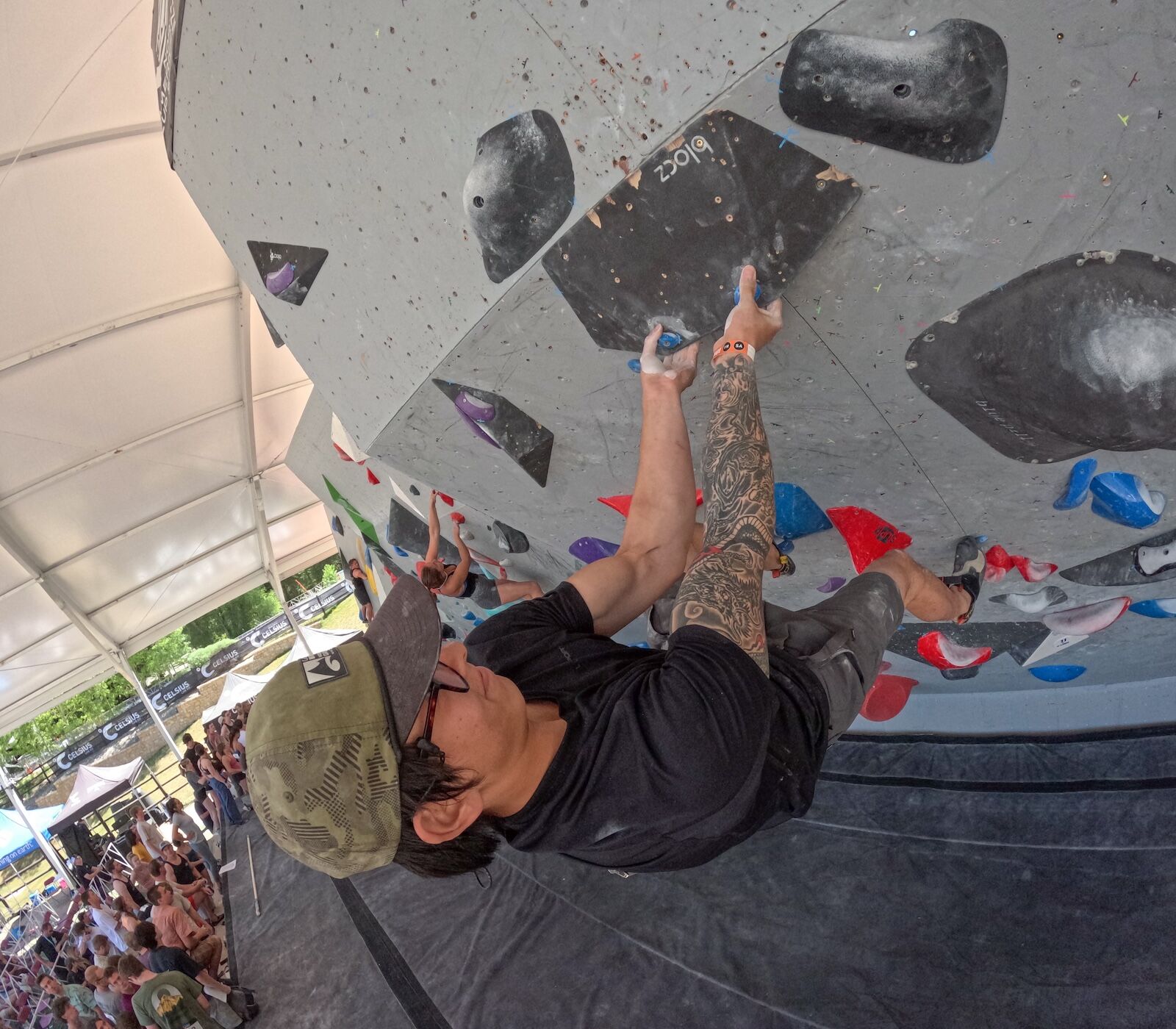man climbing at gopro mountain games