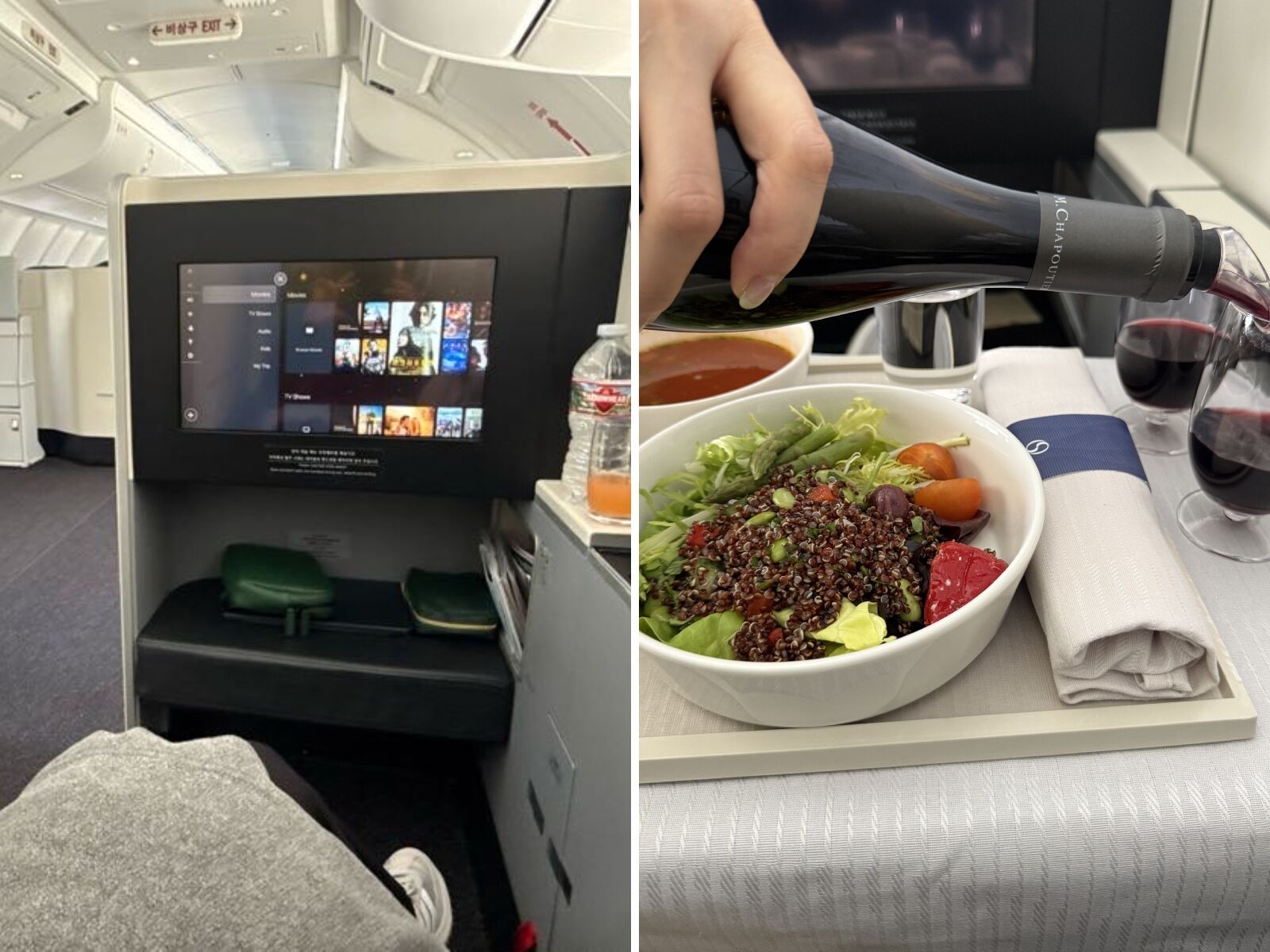 korean air prestige class - table service