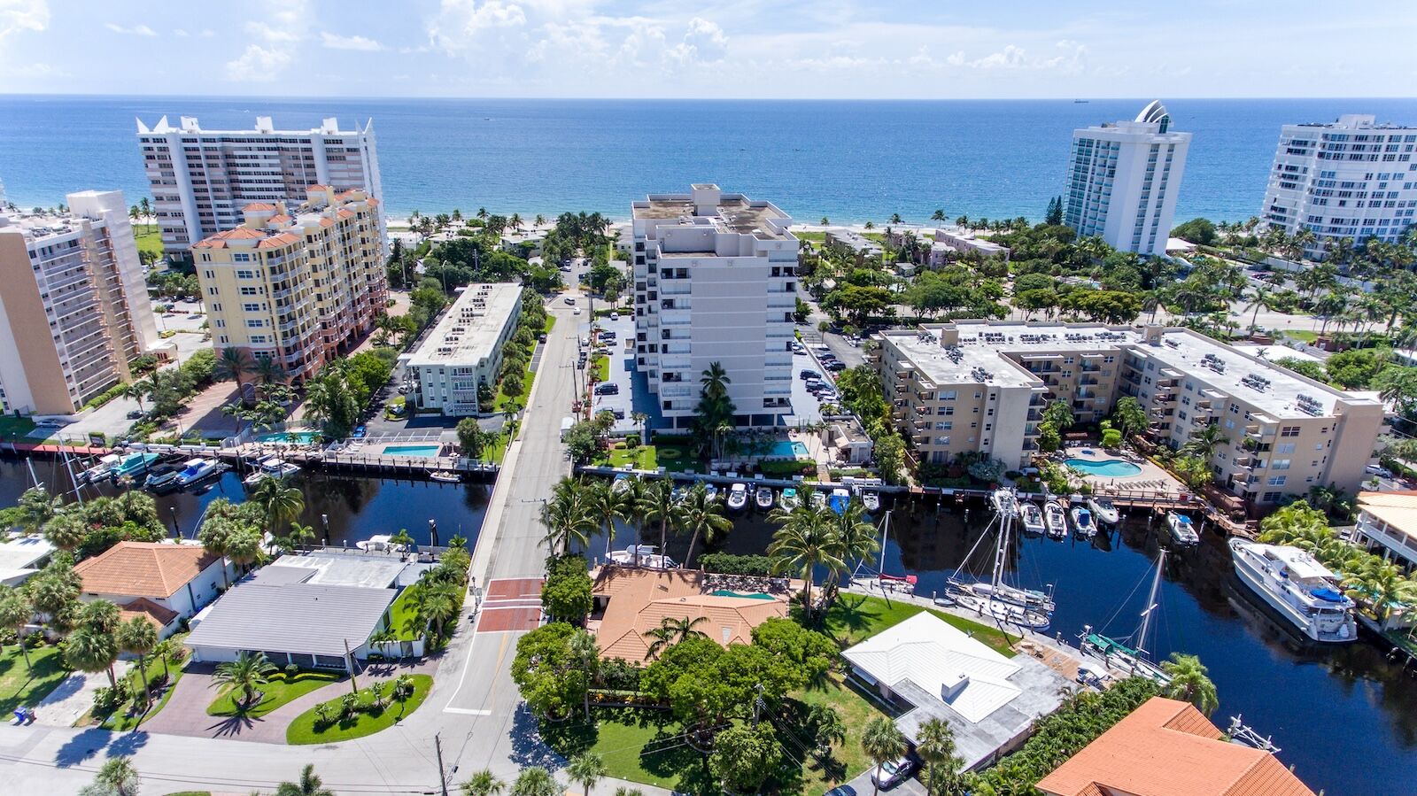 aerial shot of pompano beach