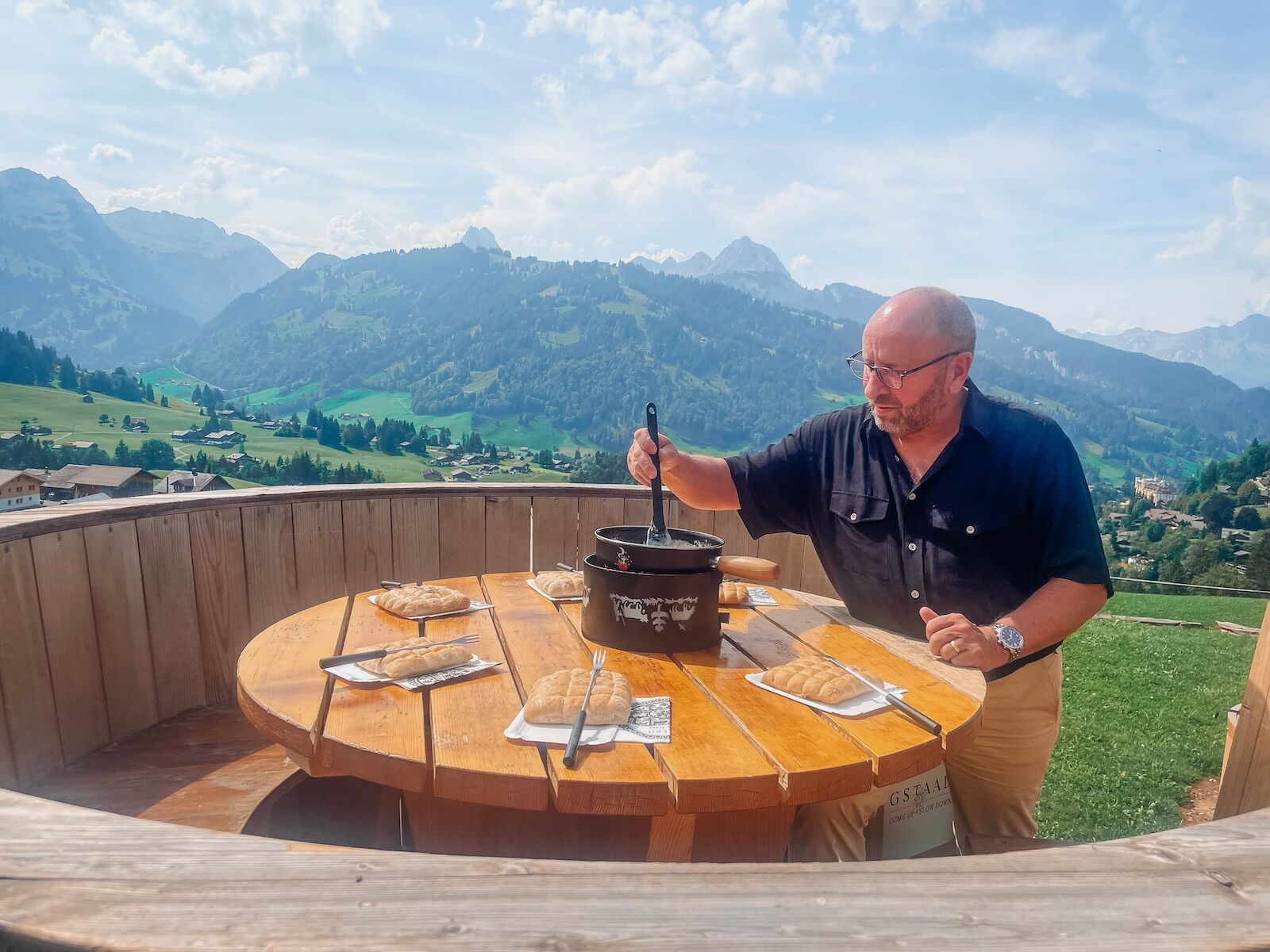 swiss cheese grotto - outdoor fondue