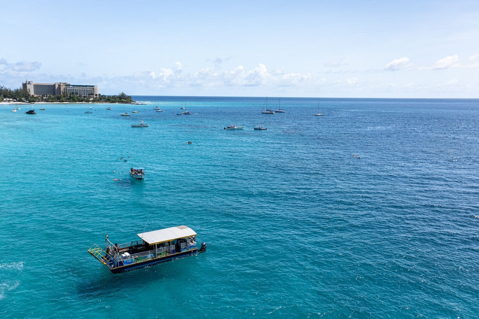 Barbados culture -boat on flat blue ocean