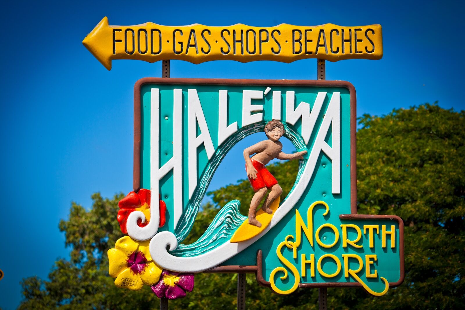 oahu shuttle - north shore shopping sign