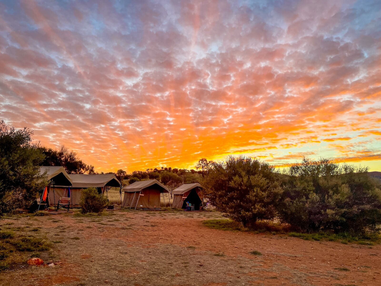 Larapinta Trail - sunset at camp