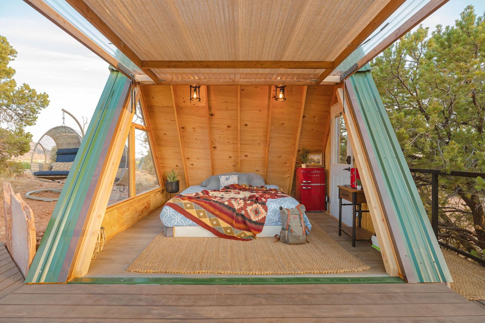 interior of zion airbnb cabin