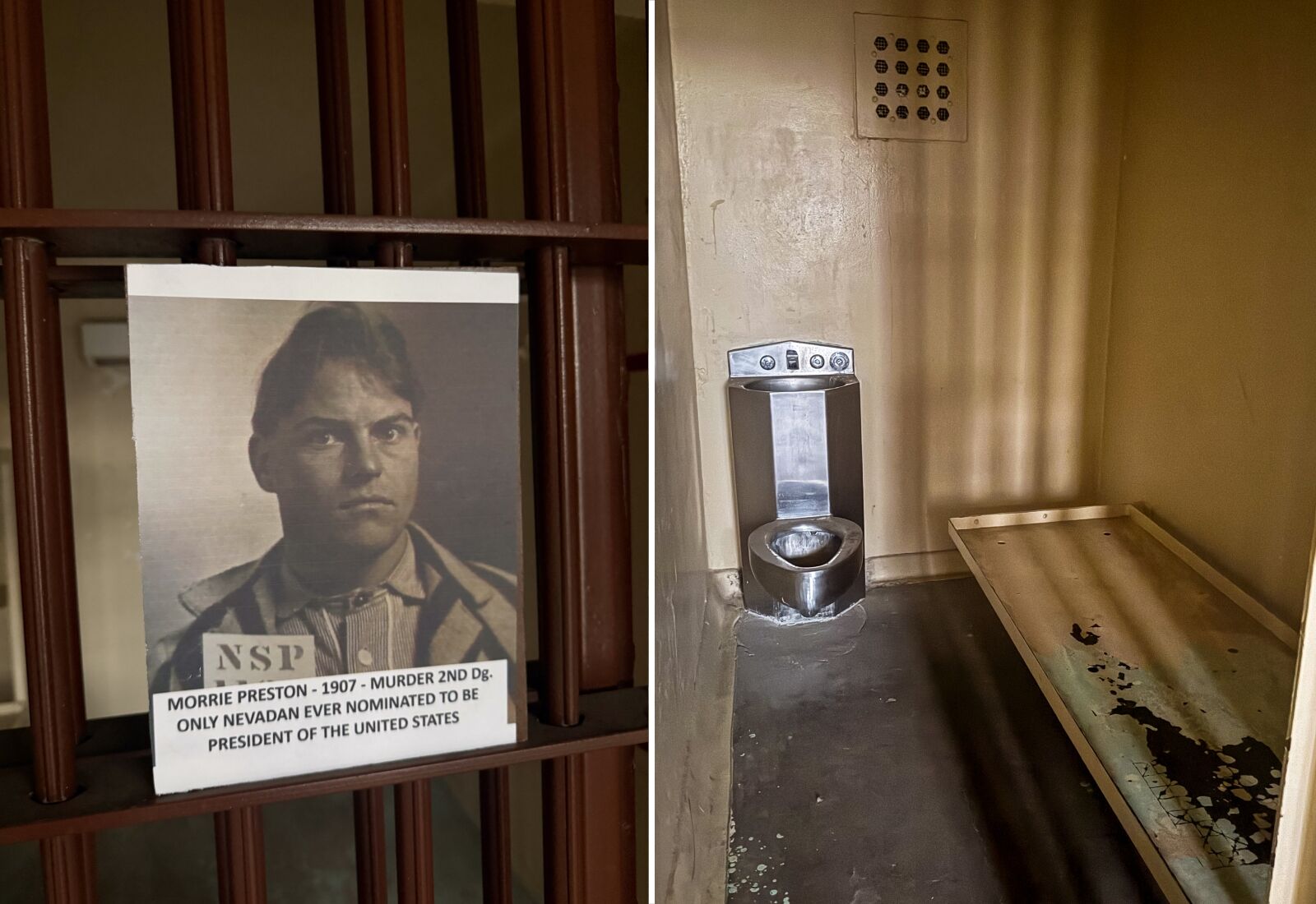 nevada ghost tour - cell and prisoners