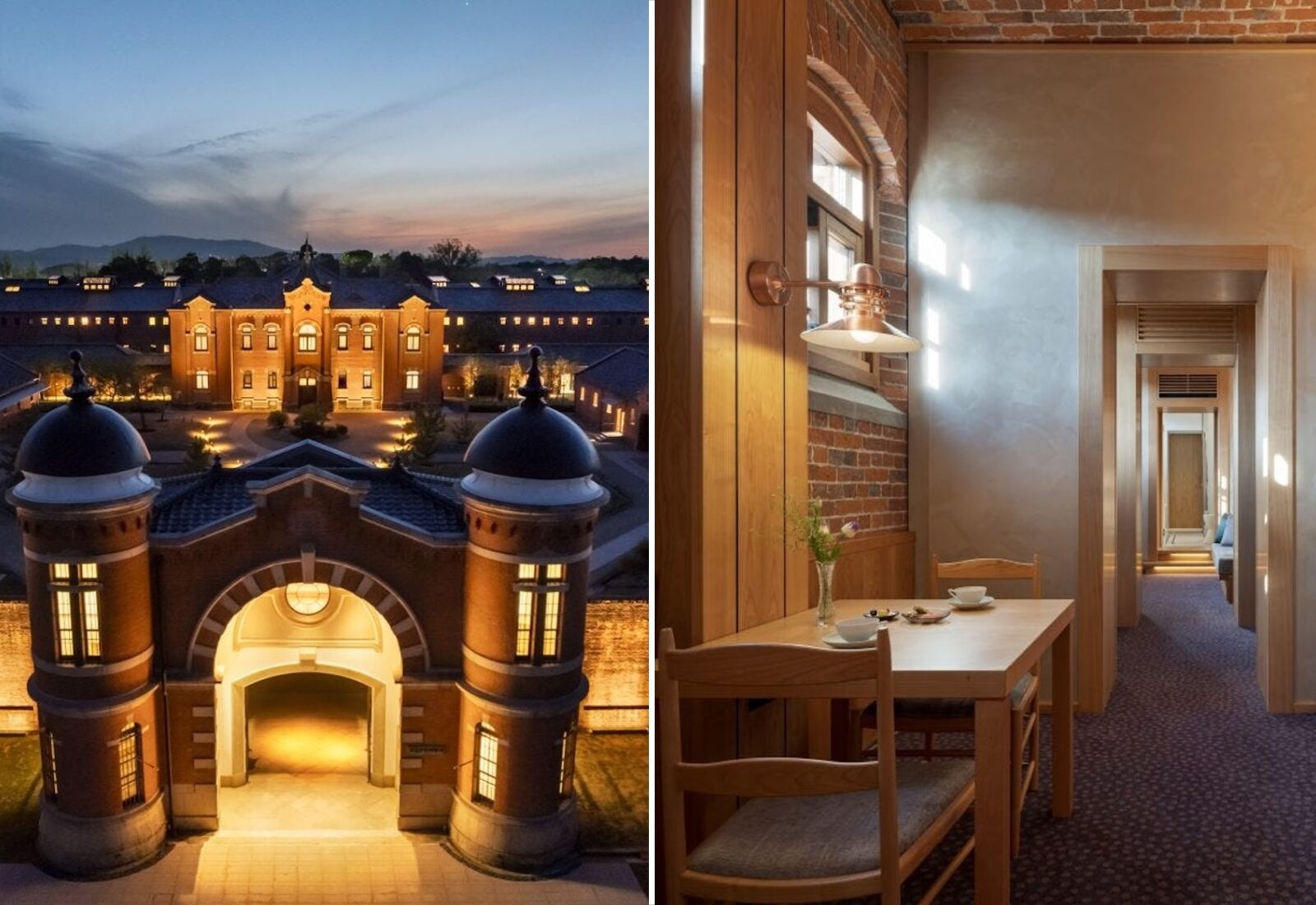 luxury prison hotel in japan - courtyard