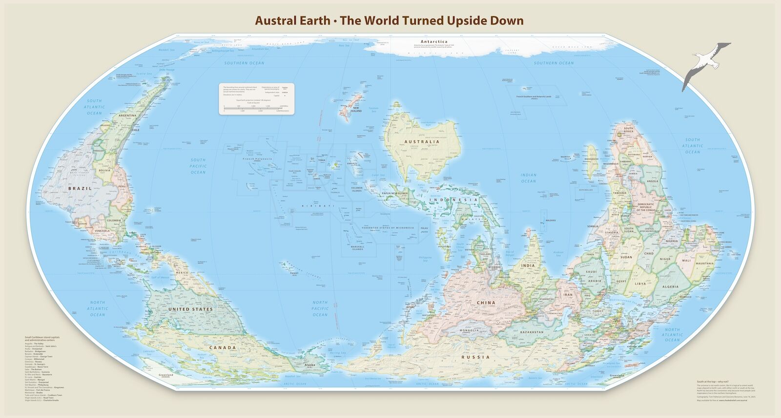 Equal Earth map reverse 