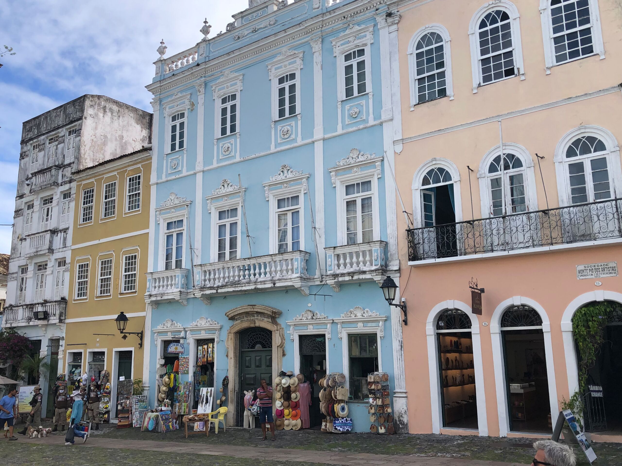Free Black men founded the Sociedade Protetora dos Desvalidos in 1832. It still operates from the blue building.