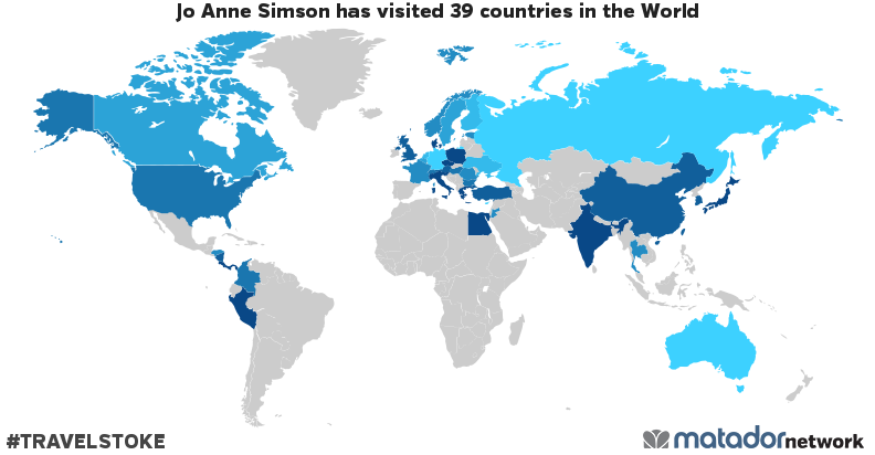 Jo Anne Simson’s Travel Map